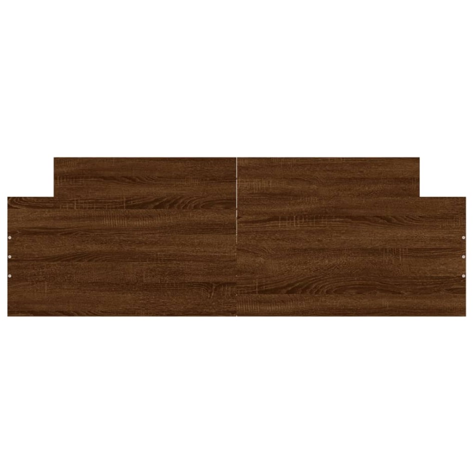 Estructura de cama con cabecero piecero roble marrón 160x200