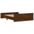 Estructura de cama con cabecero piecero roble marrón 160x200