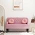 Banco con respaldo terciopelo rosa 119,5x64,5x75