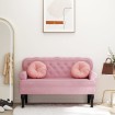 Banco con respaldo terciopelo rosa 119,5x64,5x75 cm