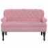 Banco con respaldo terciopelo rosa 119,5x64,5x75