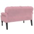 Banco con respaldo terciopelo rosa 119,5x64,5x75