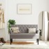 Banco con respaldo tela gris taupe 120x62x75,5