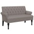 Banco con respaldo tela gris taupe 120x62x75,5