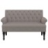 Banco con respaldo tela gris taupe 120x62x75,5