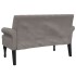 Banco con respaldo tela gris taupe 120x62x75,5