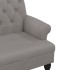 Banco con respaldo tela gris taupe 120x62x75,5