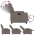 Sillón de masaje reclinable de tela gris