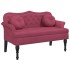 Banco con cojines terciopelo rojo tinto 120,5x65x75