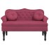 Banco con cojines terciopelo rojo tinto 120,5x65x75