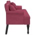 Banco con cojines terciopelo rojo tinto 120,5x65x75
