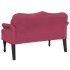 Banco con cojines terciopelo rojo tinto 120,5x65x75