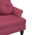 Banco con cojines terciopelo rojo tinto 120,5x65x75