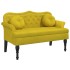 Banco con cojines terciopelo amarillo 120,5x65x75