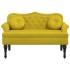 Banco con cojines terciopelo amarillo 120,5x65x75