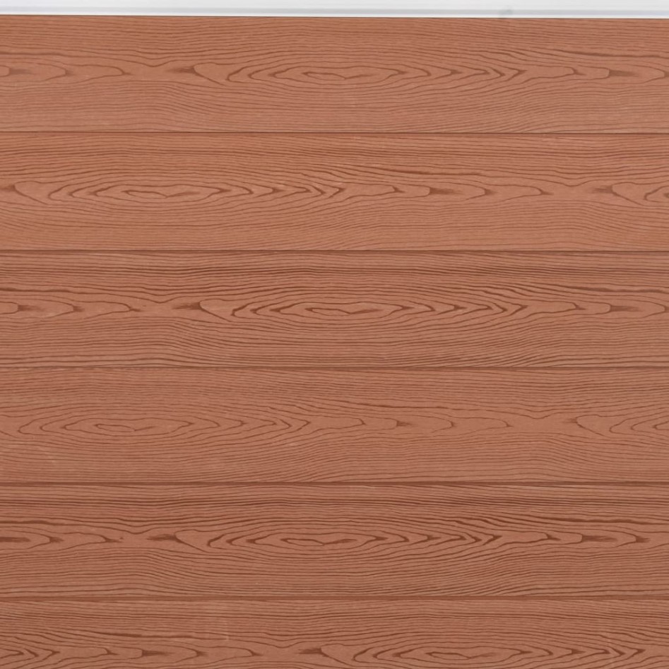 Juego de paneles de valla WPC marrón 353x186