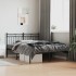 Estructura cama sin colchón con cabecero metal negro 140x200
