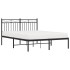 Estructura cama sin colchón con cabecero metal negro 140x200