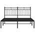 Estructura cama sin colchón con cabecero metal negro 140x200