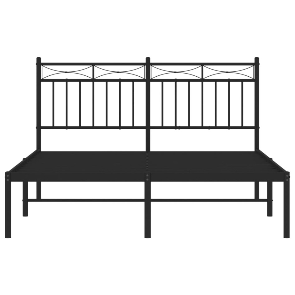 Estructura cama sin colchón con cabecero metal negro 140x200