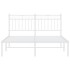 Estructura cama sin colchón con cabecero metal blanco