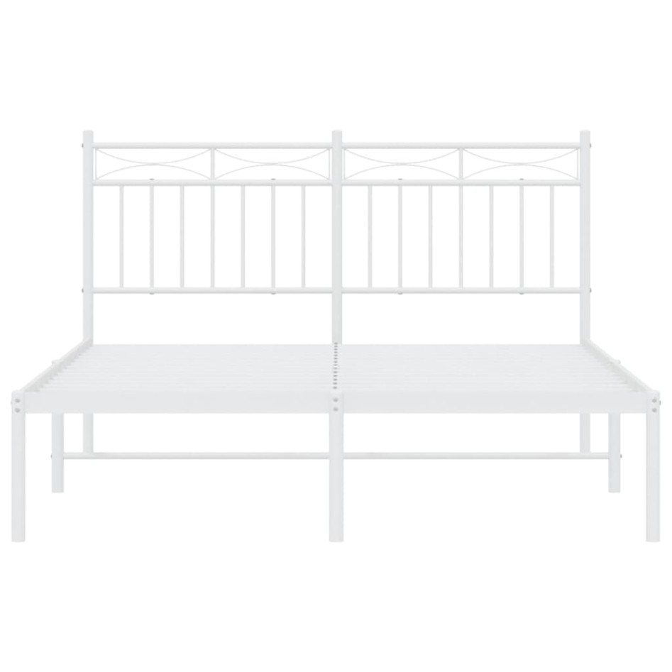 Estructura cama sin colchón con cabecero metal blanco