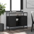 Aparador de madera de ingeniería negro 100x35x80