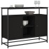 Aparador de madera de ingeniería negro 100x35x80