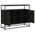 Aparador de madera de ingeniería negro 100x35x80