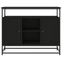 Aparador de madera de ingeniería negro 100x35x80