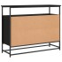 Aparador de madera de ingeniería negro 100x35x80