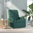 Sillón de masaje reclinable de tela verde oscuro