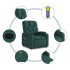Sillón de masaje reclinable de tela verde