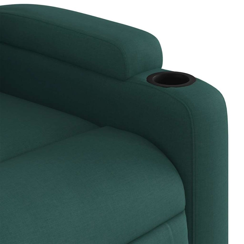 Sillón de masaje reclinable de tela verde