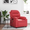 Sillón de masaje reclinable cuero sintético rojo