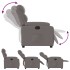 Sillón reclinable de tela gris
