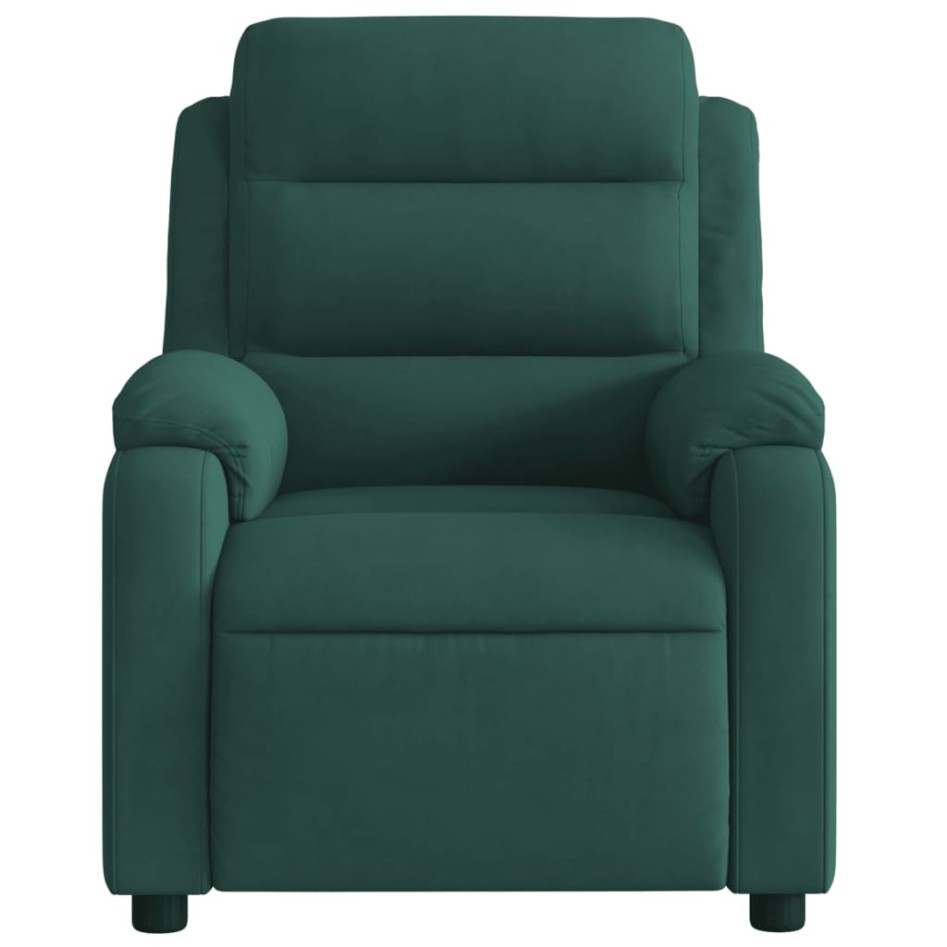Sillón reclinable de terciopelo verde