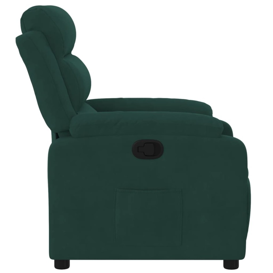 Sillón reclinable de terciopelo verde