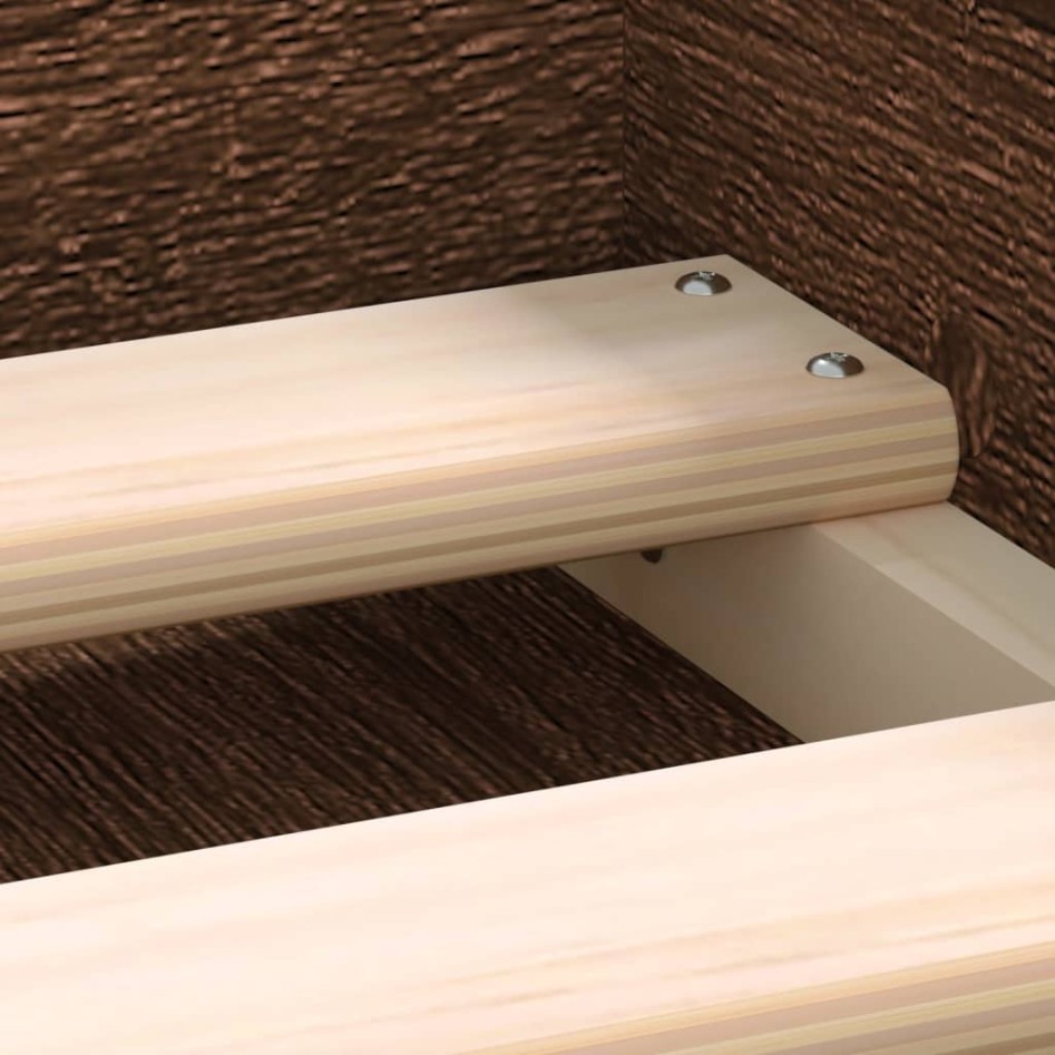 Estructura de cama roble marrón 100x200