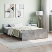 Estructura de cama con cabecero piecero gris hormigón 120x190cm