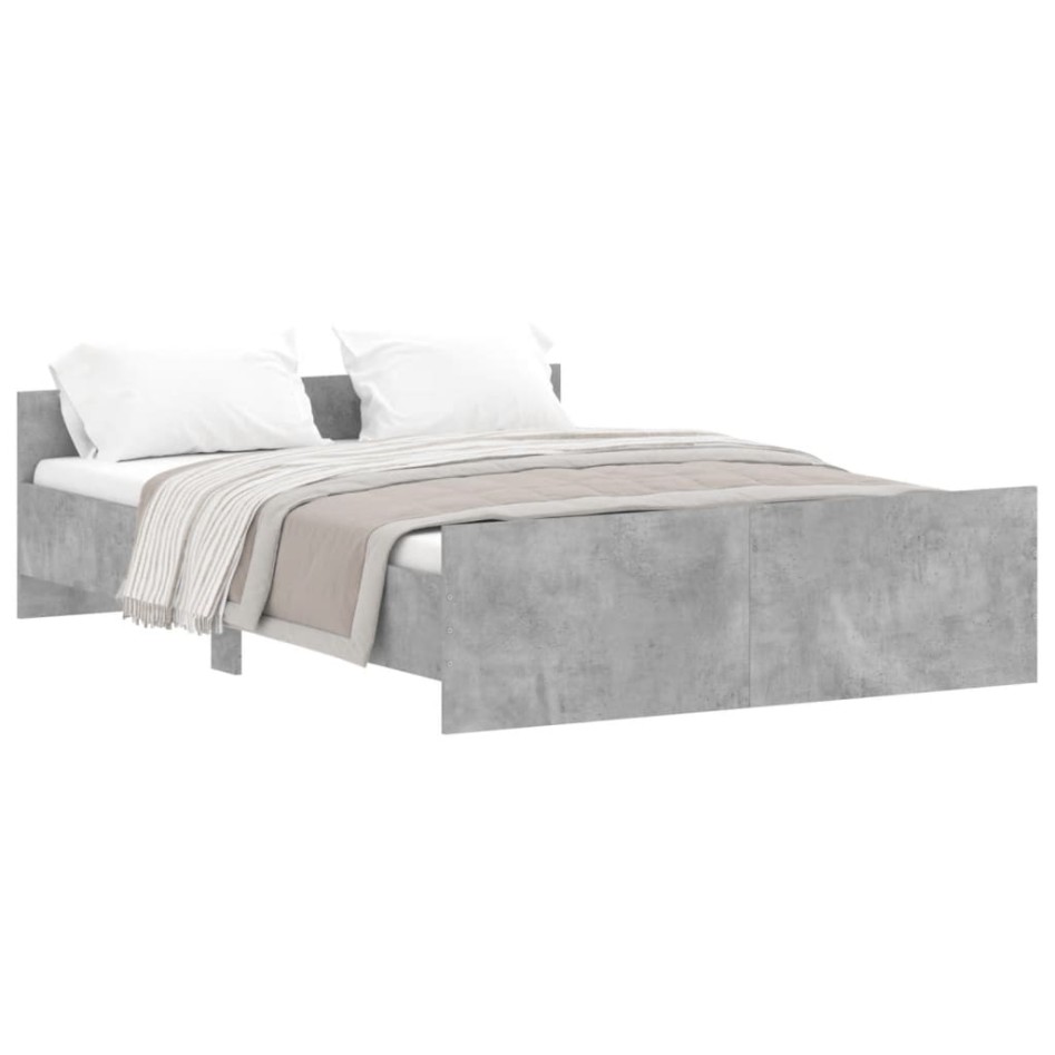 Estructura de cama con cabecero piecero gris hormigón