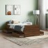 Estructura de cama con cabecero piecero roble marrón 75x190