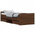 Estructura de cama con cabecero piecero roble marrón 75x190