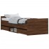 Estructura de cama con cabecero piecero roble marrón 75x190