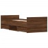 Estructura de cama con cabecero piecero roble marrón 75x190