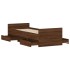 Estructura de cama con cabecero piecero roble marrón 75x190