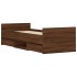 Estructura de cama con cabecero piecero roble marrón 75x190