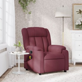 Sillón de masaje reclinable de tela color vino