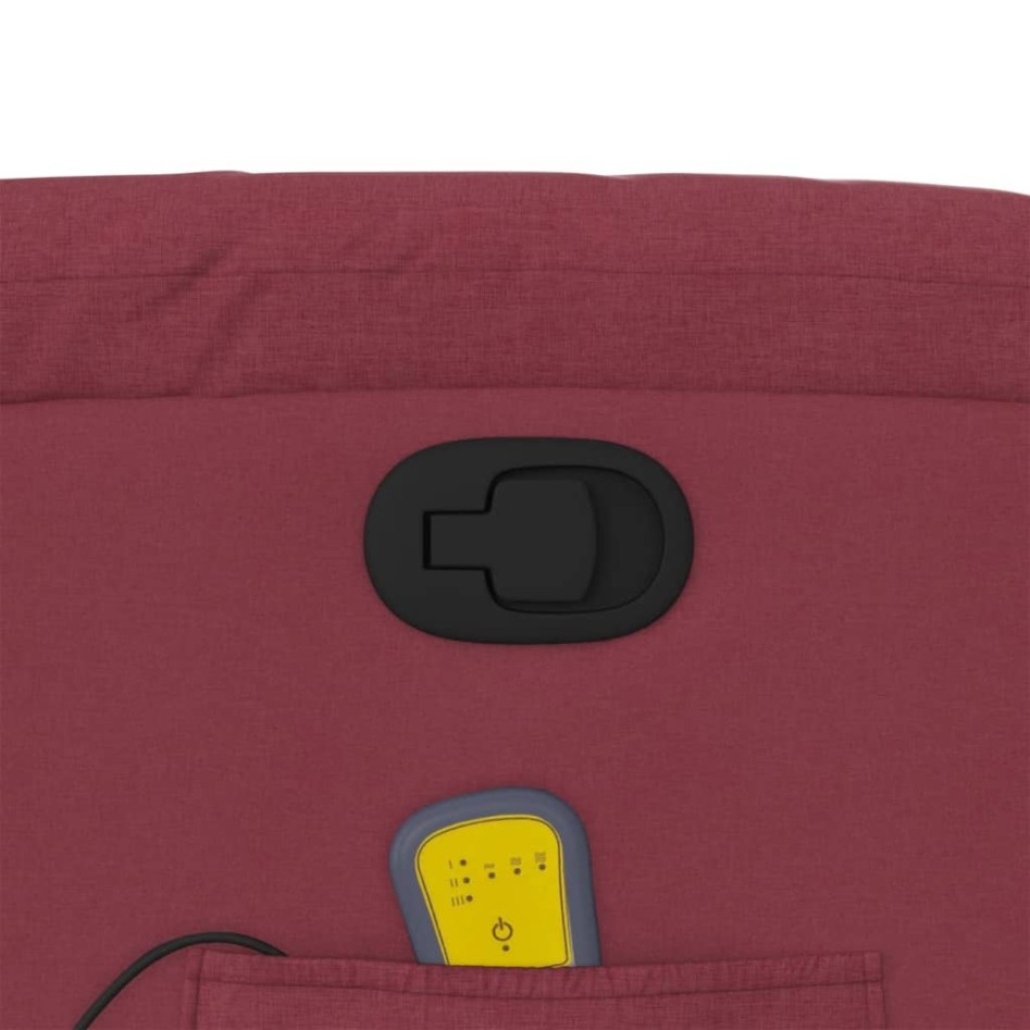 Sillón de masaje reclinable de tela color vino