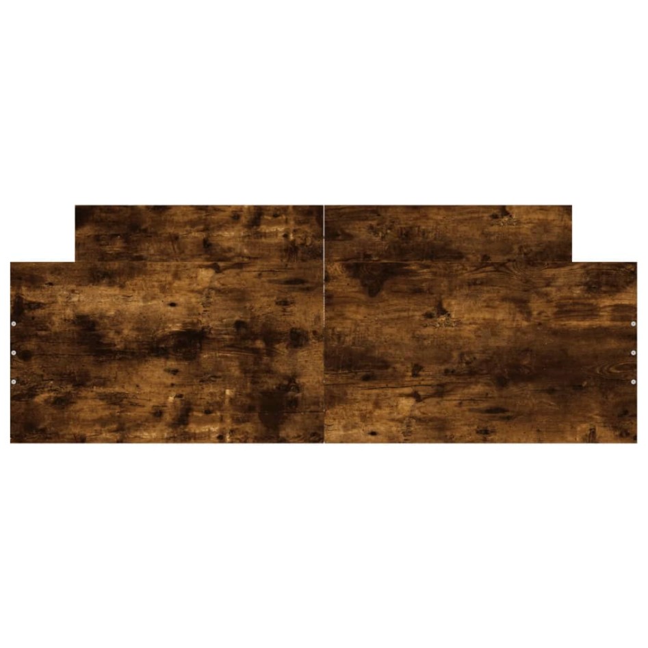 Estructura de cama con cabecero piecero roble ahumado